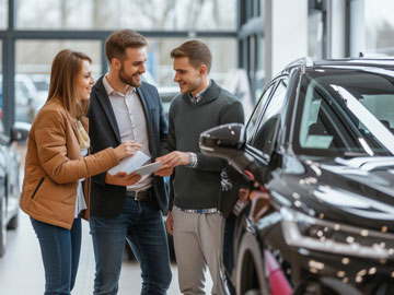 Familie holt sich ein neues Angebot bei Autoankauf Maintal ein